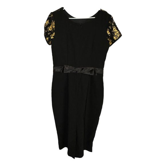 Tatyana Black and Gold Midi Dress, XL, Pre-owned - Picture 4 of 5